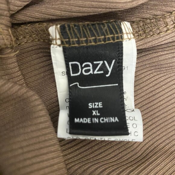 ✨ Dazy Brown Ribbed Lace Trim Cap Sleeve Top – Size XL ✨ - Picture 7 of 7